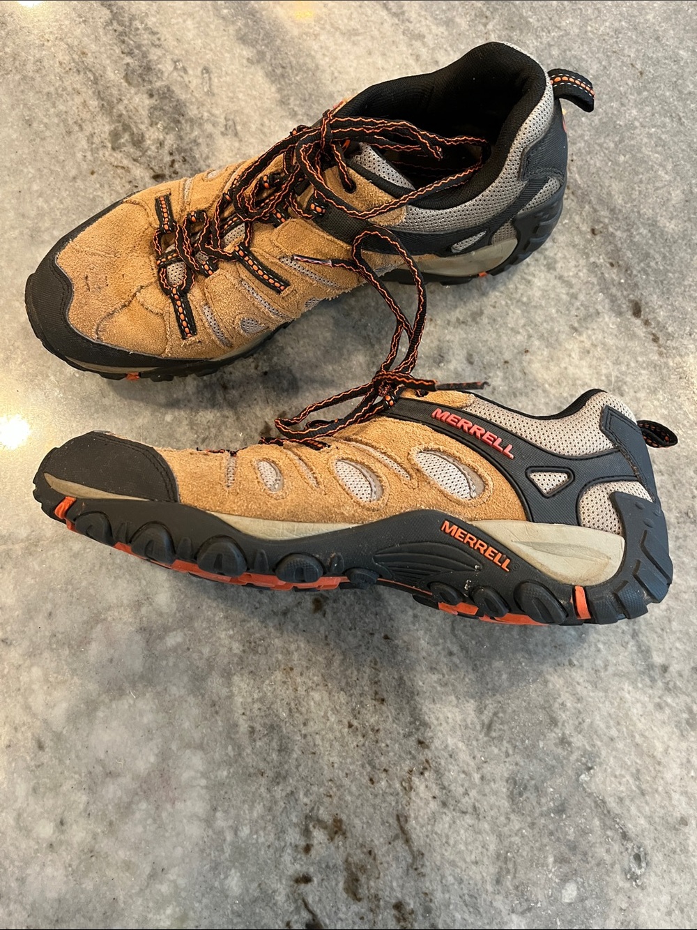 Merrell Men's Crosslander 2Tan and Gray Trail Running Hikers size 12